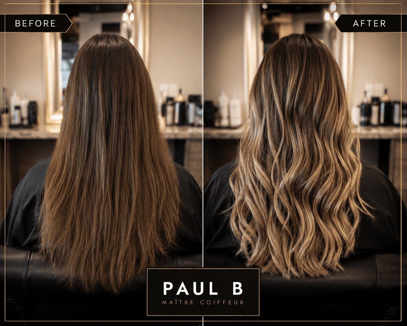 Balayage hair colour transformation Kitsilano Vancouver