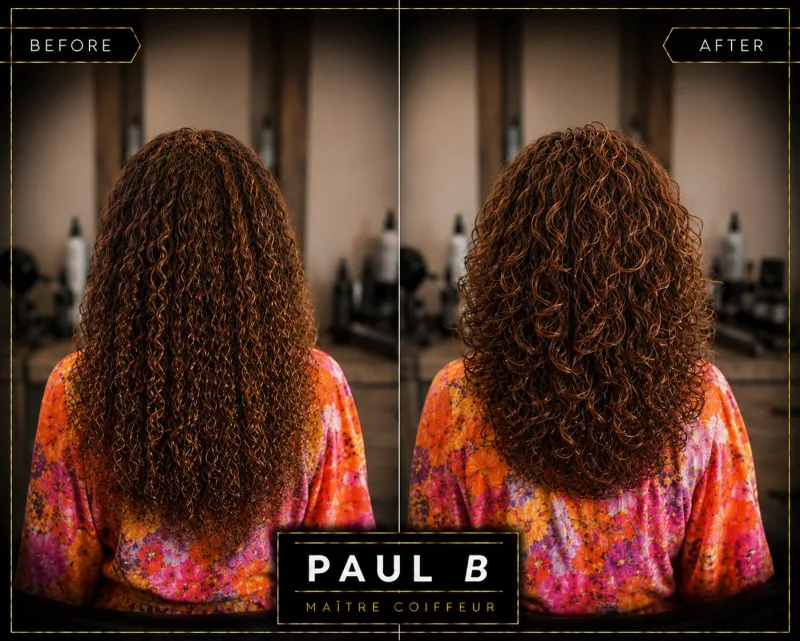 Curly hair cut before and after — Paul B Hair Kitsilano Vancouver