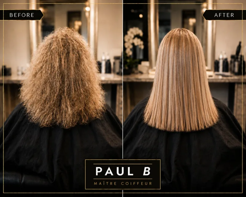 Keratin treatment Kitsilano before and after — Paul B Hair Vancouver