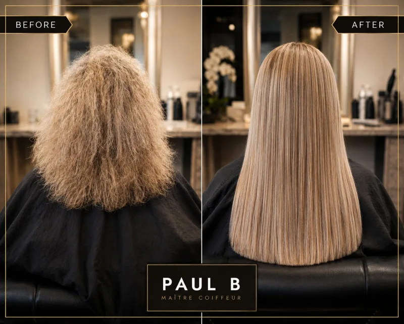 Keratin smoothing Vancouver before and after — Paul Bousaleh Maître Coiffeur